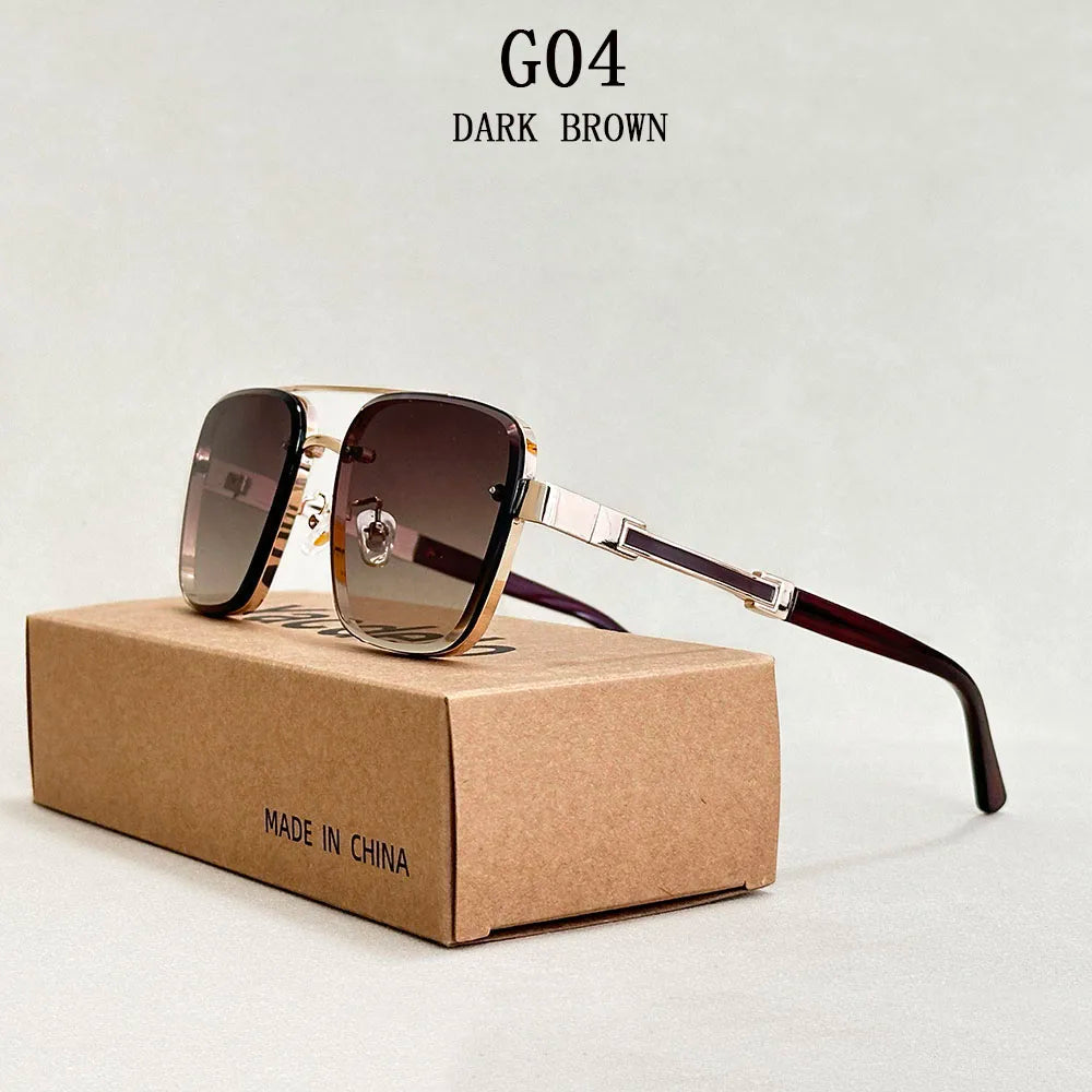 New Sunglasses For Men Luxury Fashion Glasses Sunscreen  Square Sunglasses Women Trendy Vintage Gafas De Sol Hombre Zonnebril Su Good Vibrations