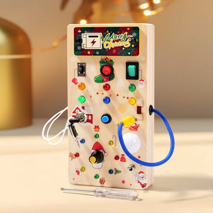 Kids Early Education Toys Electronic Led Light Baby Wooden Sensory Busy Board Montessori  For Toddler Christmas Gifts Good Vibrations