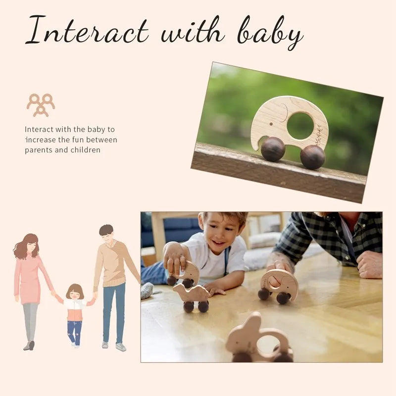 Wooden Cars Toys Maple Diy Crafts for Students Home Activities Montessori Grasping Teething Toy Newborn Birthday Gift Wood Block Good Vibrations
