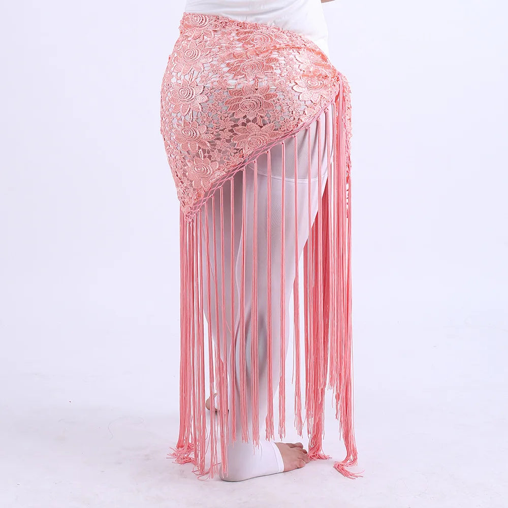 Halloween costume belly dance tassel triangular scarf performance waist scarf waist chain Indian dance costume accessories Good Vibrations