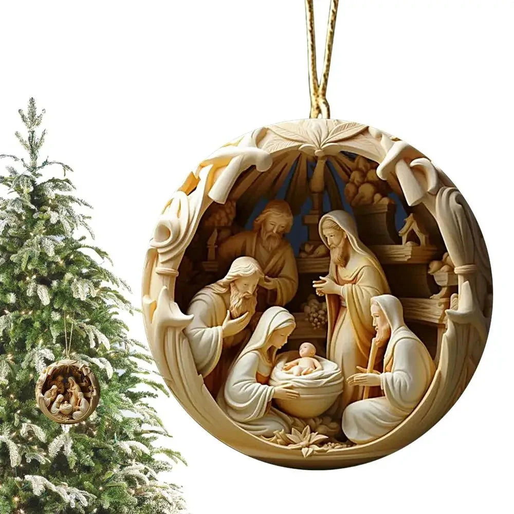 Christmas Tree Pendant Jesus Christ Hanging Ornaments Christmas Tree Ornament Christian Gifts Exquisite Xmas Ornaments Good Vibrations