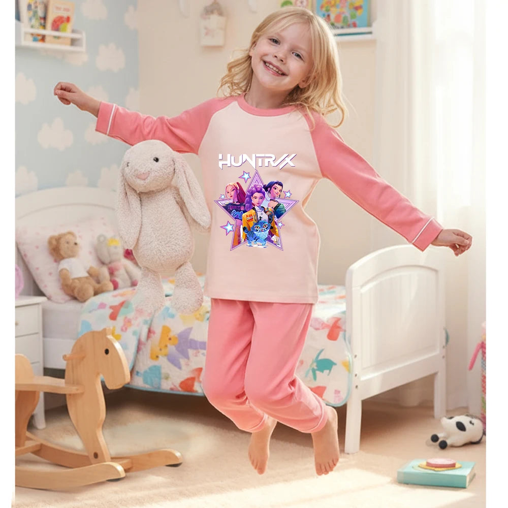 K-Pop Hunters Zoey Mira Rumi Children's Clothing Sets Boys Cartoon Sleepwear Clothes Kids Pajamas Set Baby Girls Cotton Pyjama Good Vibrations