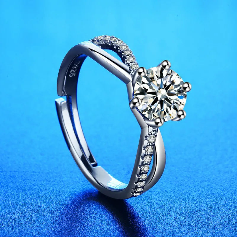 925 Sterling Silver Ring Hot AAA Zircon adjustable Size Engagement Rings For Women Wedding Ring Party Fashion Nice Jewelry Gift Good Vibrations