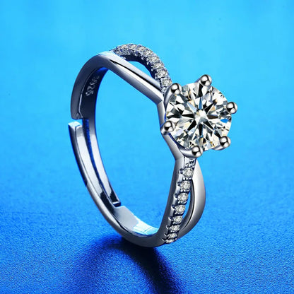 925 Sterling Silver Ring Hot AAA Zircon adjustable Size Engagement Rings For Women Wedding Ring Party Fashion Nice Jewelry Gift Good Vibrations