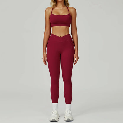 2 Pieces Yoga Set Women Tracksuits Sport Bras Workout Tops Yoga Clothes Fitness Leggings Flared Pant Gym Set Seamless Yoga Suit Good Vibrations