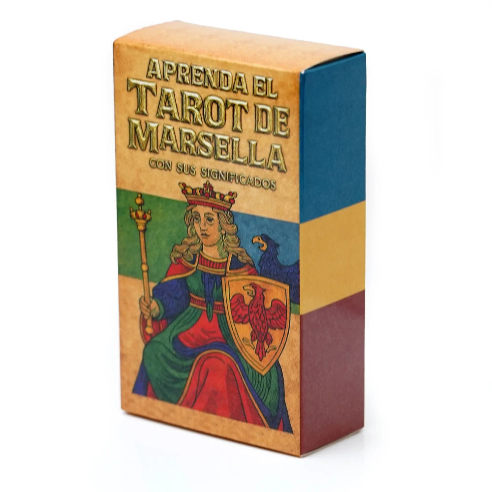 Spanish Marseille Tarot Deck Classic 78 Card Tarot Cards with Meanings Illustrated Guide Traditional European Fortune Telling Di Good Vibrations