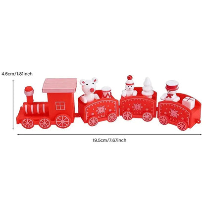 Christmas Train Painted Wooden Plastic  Mini Christmas Tree Train Christmas Decorations Festival Party Xmas Table Top Ornament Good Vibrations