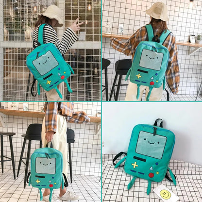 Kawaii 3D Cartoon Robot Backpack 14 Inch Canvas School Bag Fashion Unisex Student Outdoor Rucksack Cute Back To School Kids Gift Good Vibrations