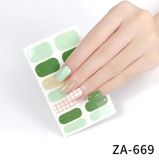 Nail Stickers DIY Decals For Nail Art Wraps Women Beauty Full Cover Nail Manicures Decorations Uñas Postizas Press On Nails Good Vibrations