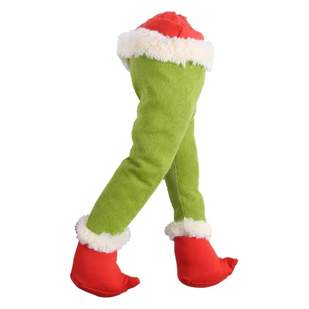 Christmas Elf/Santa Legs Christmas Tree Decoration Stuffed Leg Stuck Xmas Tree Topper for Tree Ornaments Party Decorations Good Vibrations