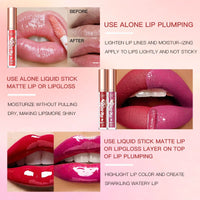 USHAS 3 Pcs/Set Lip Gloss Set, Matte and Glossy Lip Glaze Suit, 3 Different Colors in 1 Set, Perfect Gift for Girls&Women Good Vibrations