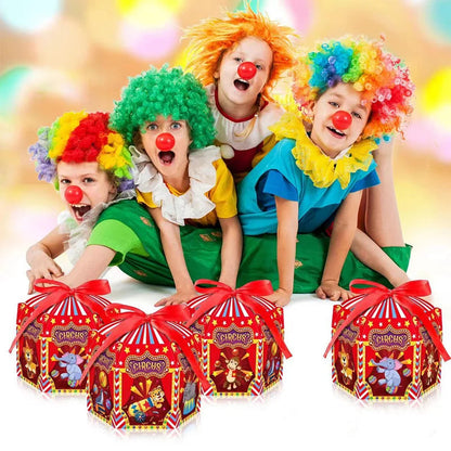 4/24Pcs Carnival Circus Theme Party DIY Candy Box For Kids Birthday Party Baby Shower Decoration Candy Gift Box Supplies Good Vibrations