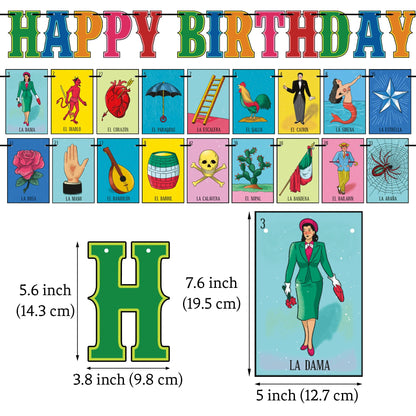 Traditional Colorful Mexican Decoration, Pre-strung Mexican Game Theme Birthday Banner & Cake Cupcake Topper Good Vibrations