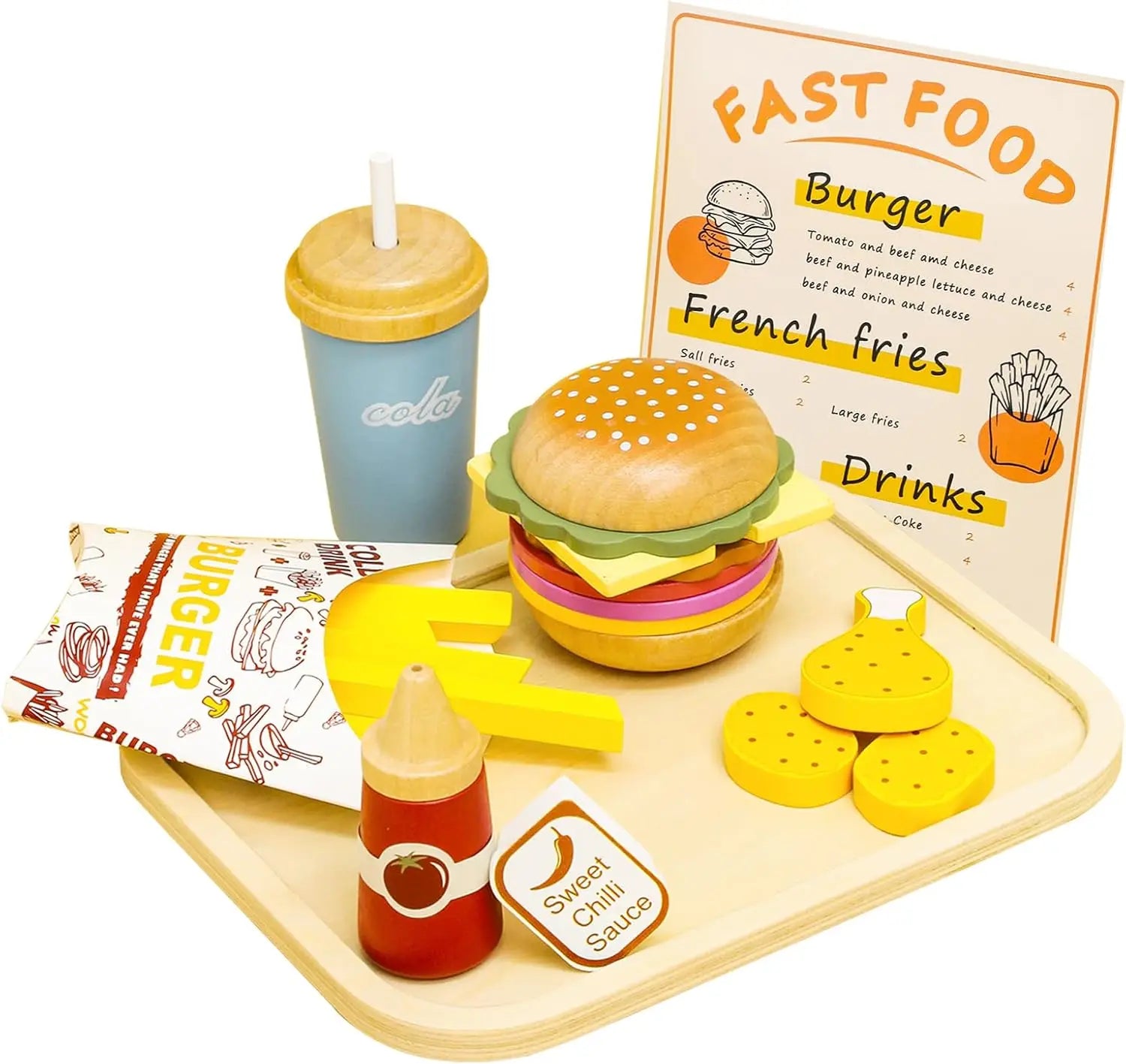 Wooden Play Food Toy Pretend Play Kitchen Accessories Fast Food Hamburger Set Early Educational Montessori Toys For Kids Gifts Good Vibrations