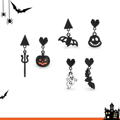 New Ear Nails Halloween Series Style Personalized Ghost Skull Bat 3D Color Preserving Good Vibrations