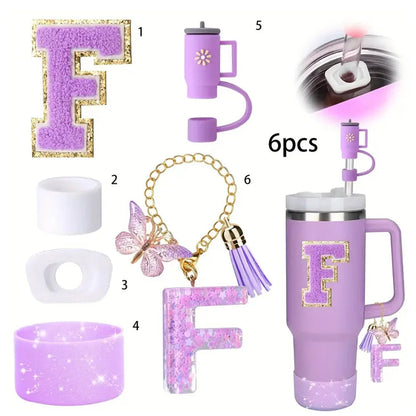 6PCS Cup Accessories Set for Stanley Cup  40oz tumbler with handle Including Silicone Straw Topper and Boot, Spill Proof Stopper Good Vibrations Adult Super Store