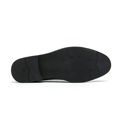 Black Loafers for Men Fashion Stone Pattern Men's Formal Monk Shoes Business Handmade Leather Men's Social Shoes Driving Shoes Good Vibrations