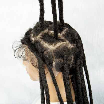 KIMA 60 inches Full Lace Braided Wigs Synthetic Lace Wigs Braided Wigs Crochet Wigs Faus Locs Braided Wigs for Black Women Good Vibrations