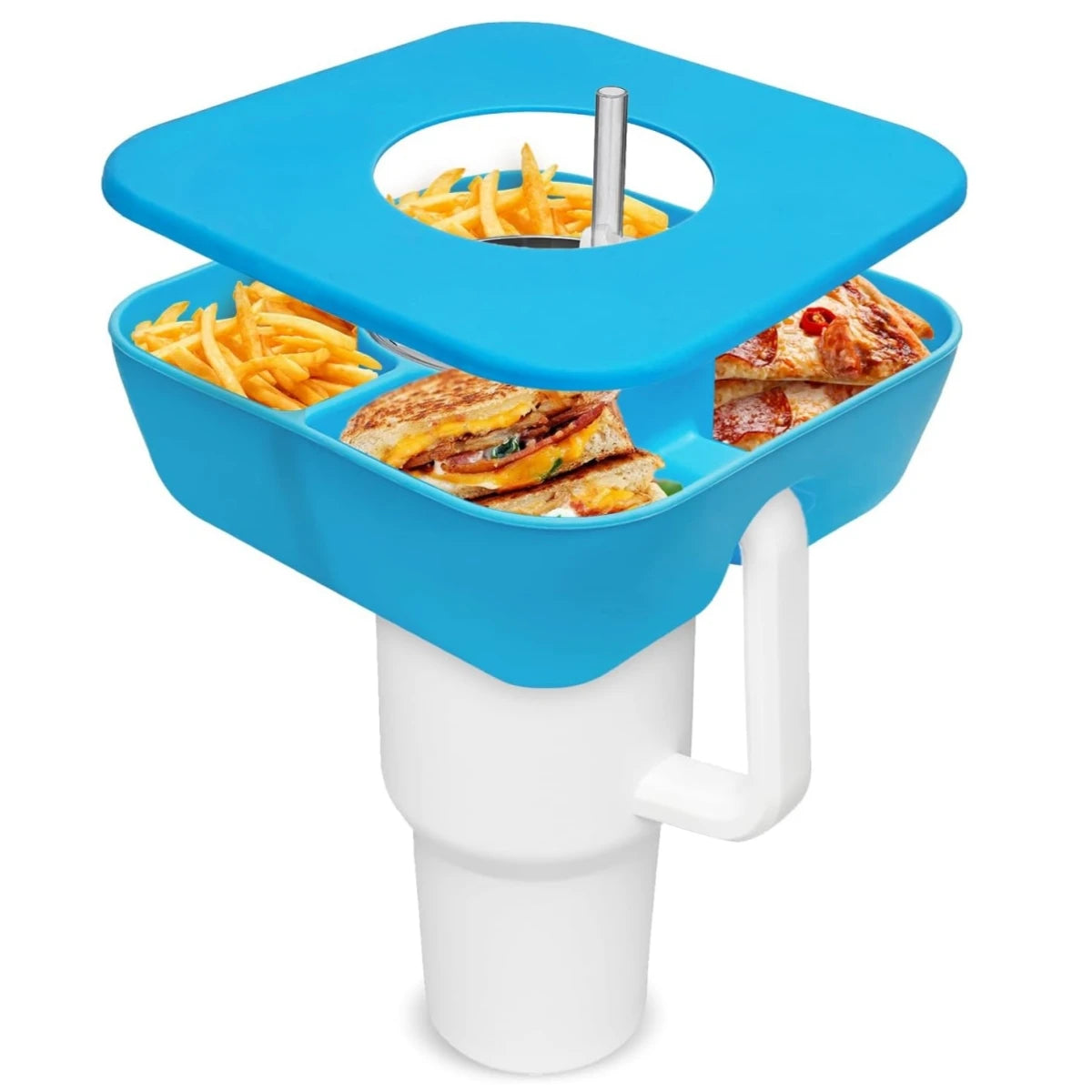 New Silicone Snack Bowl with Cover for Stanley 40oz Divided Snack Tray 4 Divided Snack Plates Stanley Cup Accessories 1PC Good Vibrations