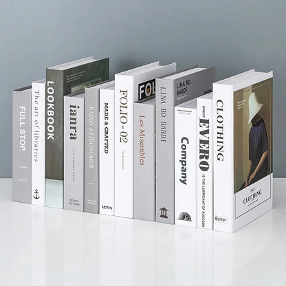 Modern fake book ornament Nordic light luxury simulation book living room home store decoration photo props book case box Good Vibrations