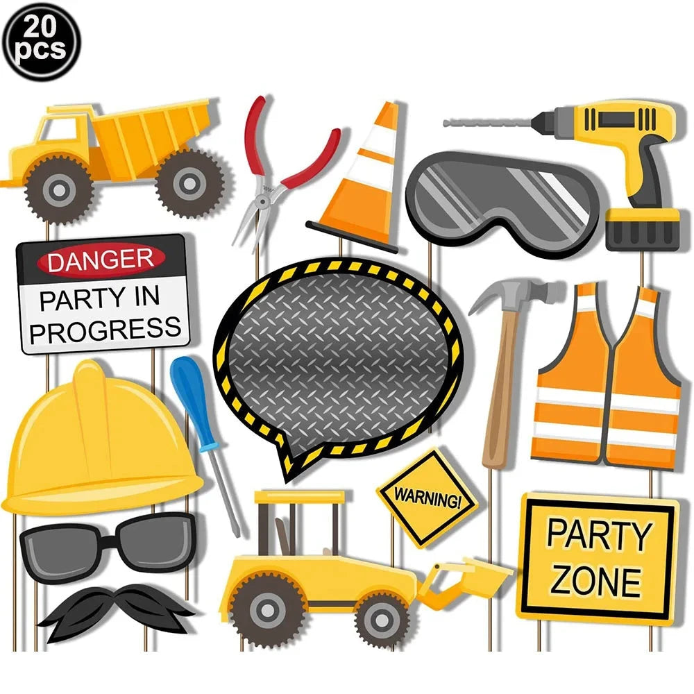 Construction Birthday Cake Decor Dump Truck Excavator Tractor Cupcake Toppers Kids Birthday Baby Shower Party Decors Supplies Good Vibrations
