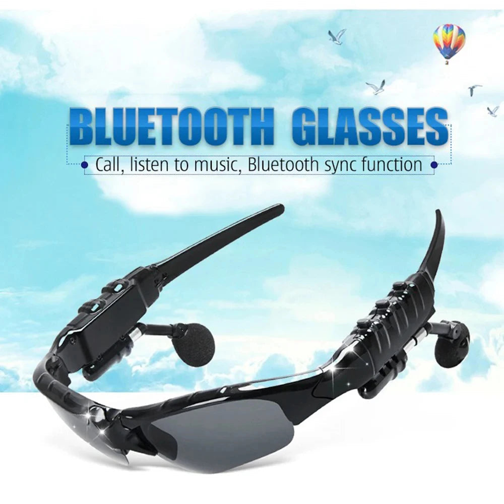 Stereo Earphones Wireless Headset with Mic Glasses Sunglasses for Driving Cycling Sports Noise Reduction Headphones Good Vibrations
