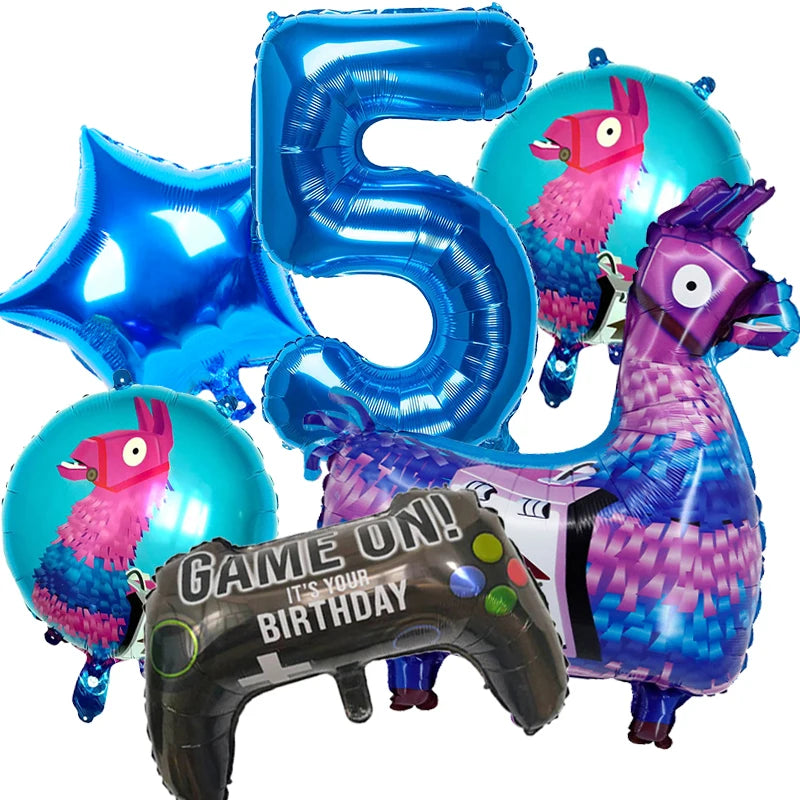 Video Game Fortnitions Birthday Party Decoration Cartoon Alpaca Llama Plate Tablecloth Baby Shower Kids Favors Party Supplies Good Vibrations