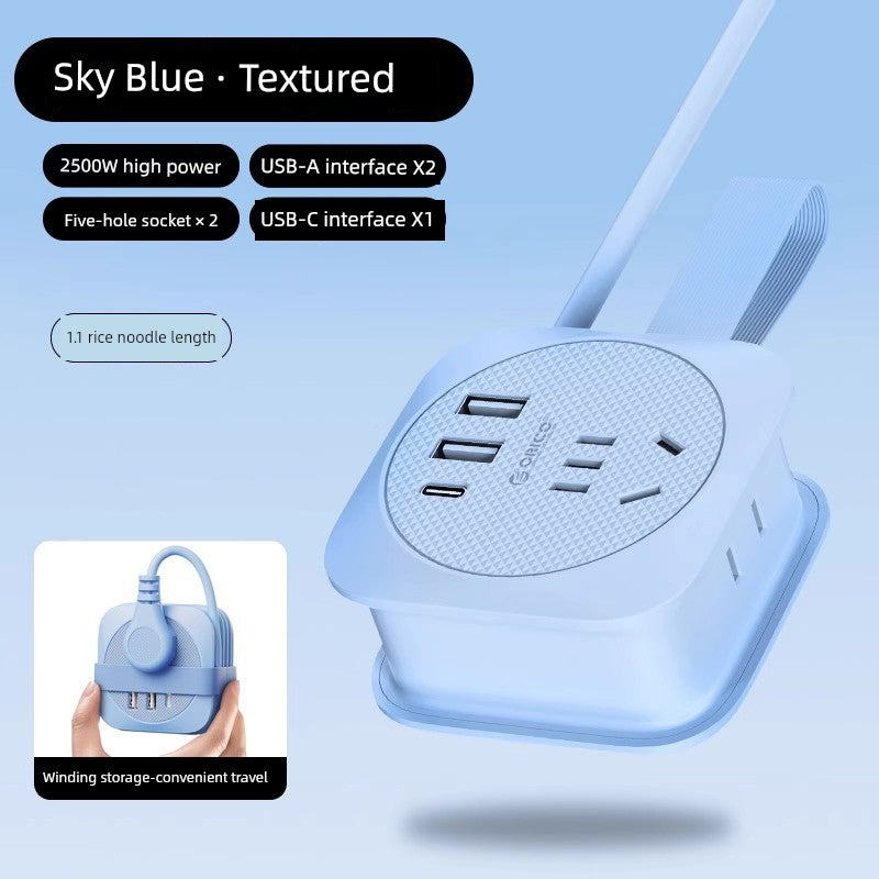 Orico Pocket Power Strip Portable Travel Socket Multifunctional Power Strip Dormitory USB Power Strip Desktop Charging Good Vibrations