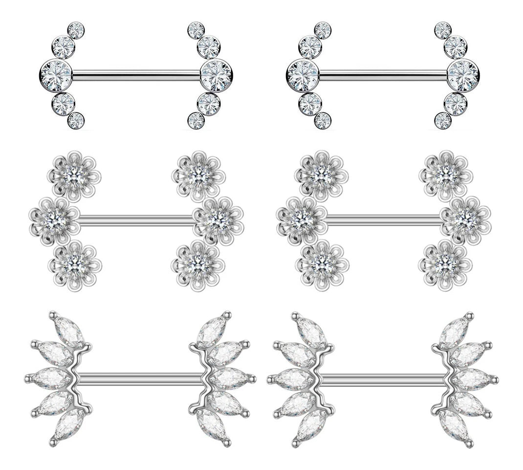 Mixed-style Sexy Nipple Rings Sets Heart Butterfly Dangle Nipple Piercing Bulk for Women Stainless Steel Cute Cat Shield Barbell Good Vibrations Adult Super Store