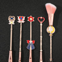 5pcs/set Kawaii Sailor Moon Makeup Brushes Kits Foundation Powder Blush Eyeshadow Kabuki Blending Make Up Brush Beauty Tools Good Vibrations