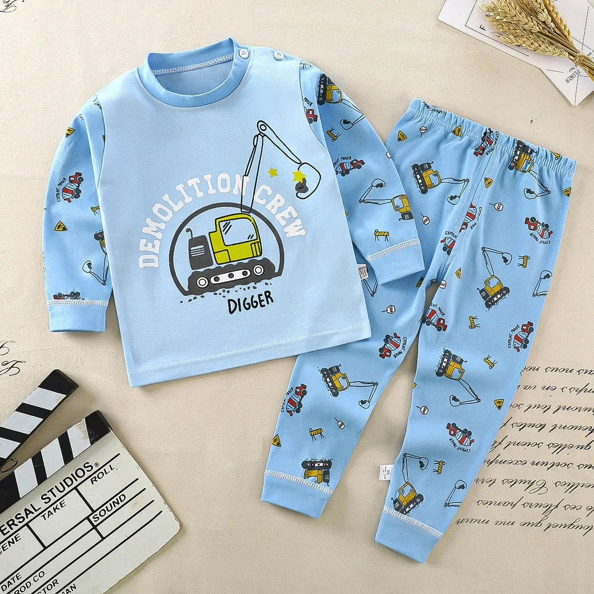 Kids Clothes Children Sets Children's Clothing Boys Girls CottonAutumn winter Clothing Pants Sleepwear Underwear Christmas Gift Good Vibrations