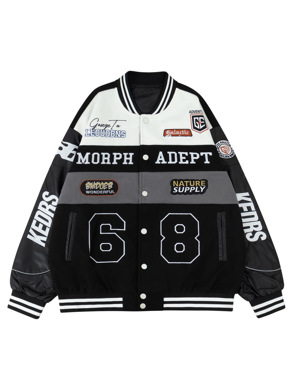 Women's Spring & Autumn Faux Leather Baseball Jacket Warmth Outerwear Loose Casual Street Wear Style Windproof Motorcycle Coat Good Vibrations