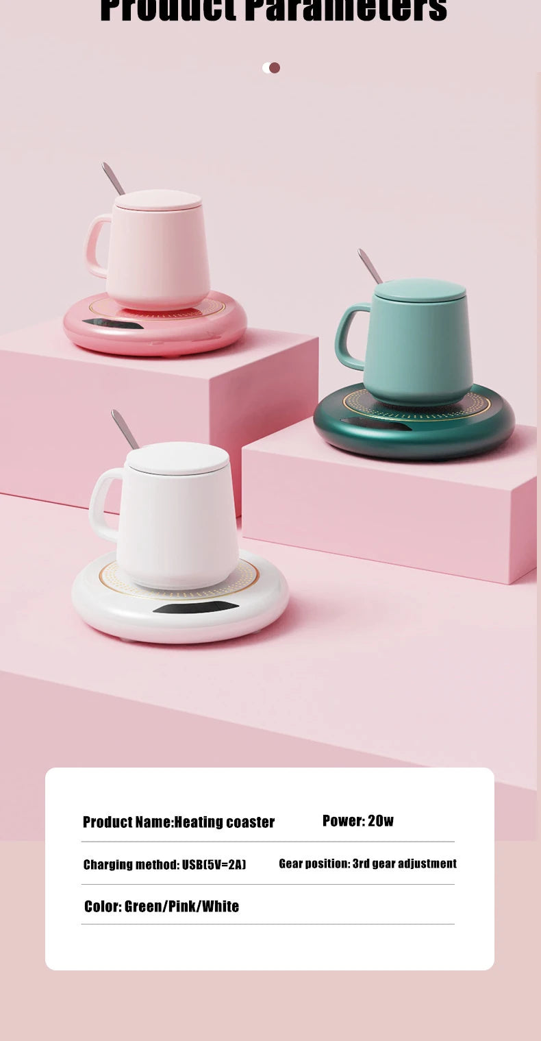 1PC Thermostatic Heating Coaster USB Home Heating Coaster 3-speed Adjustment Heating 55 Degrees Constant Temperature Good Vibrations Adult Super Store