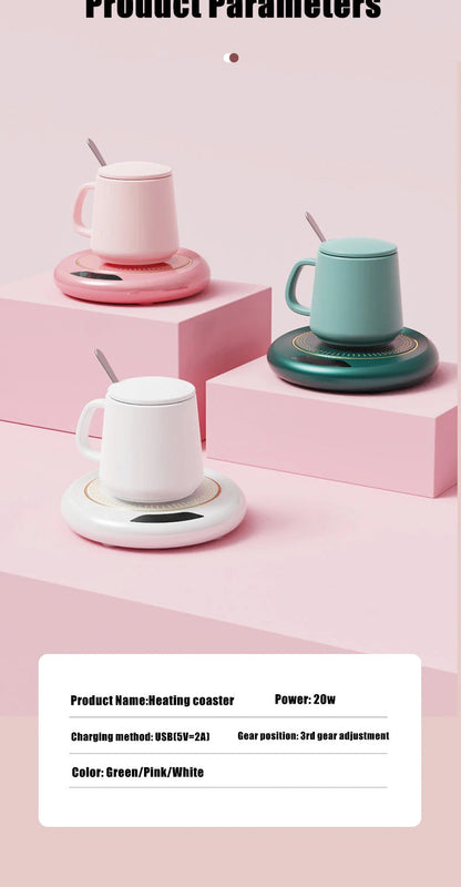 1PC Thermostatic Heating Coaster USB Home Heating Coaster 3-speed Adjustment Heating 55 Degrees Constant Temperature Good Vibrations Adult Super Store