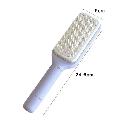 Rotating Comb Long Handle Anti-static Scalp Massage Hair Comb for Women Self Hair Brush with Retractable Comb Hairdressing Tool Good Vibrations
