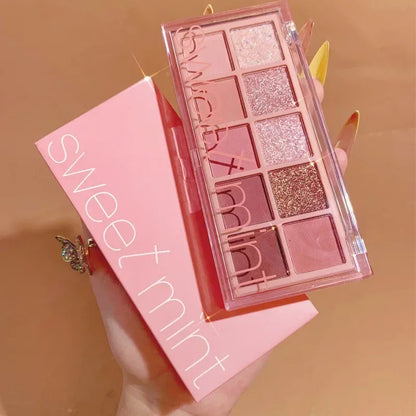 10 Colors Eye Shadow Palette Glitter Pearly Eyeshadow Nude Shiny Long Lasting Waterproof Charming Eyes Make Up Palette Cosmetics Good Vibrations