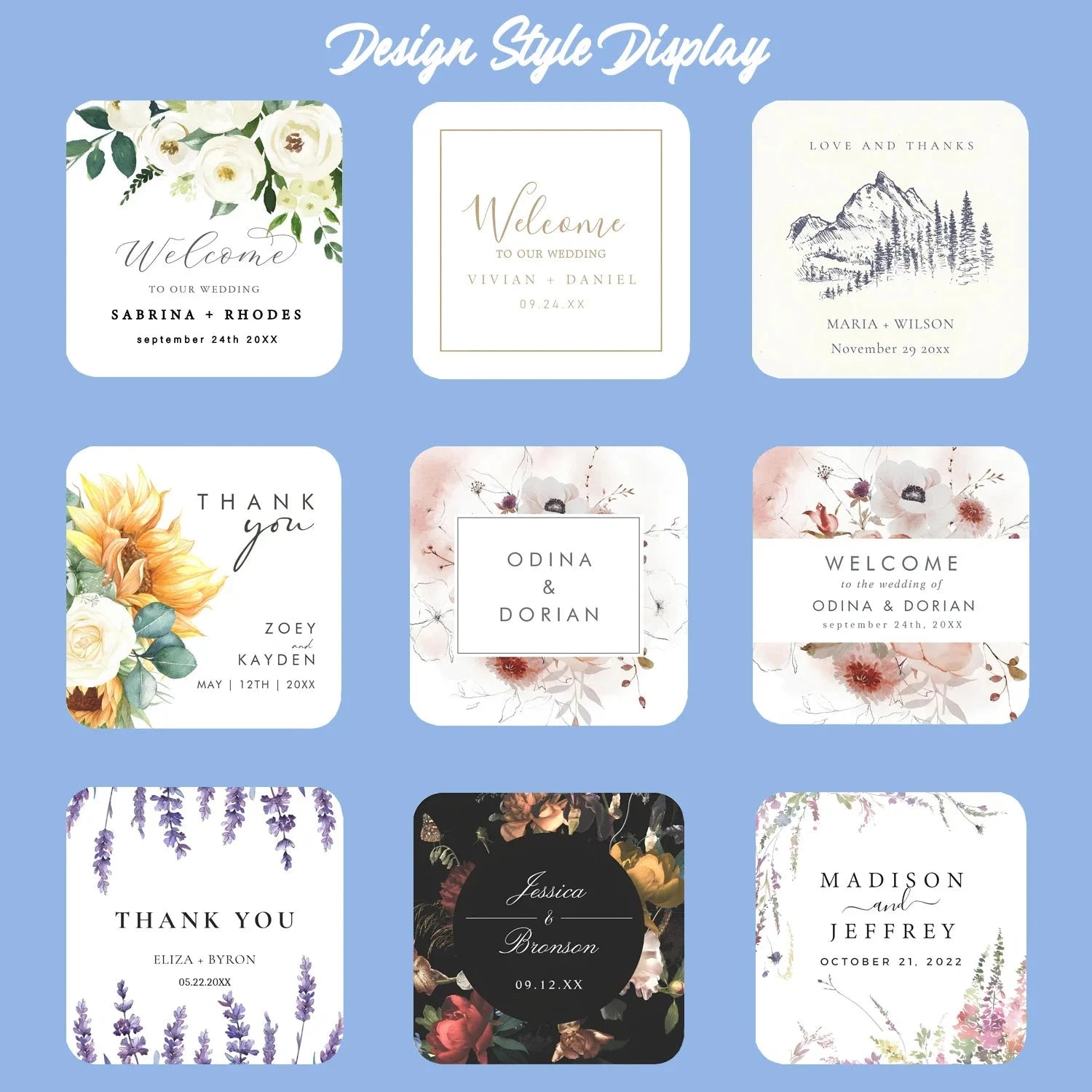 Custom Square Wedding Sticker, Personalized Wedding Stickers, Customizable Wedding Sticker, Wedding Thank You Stickers Good Vibrations