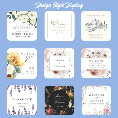 Custom Square Wedding Sticker, Personalized Wedding Stickers, Customizable Wedding Sticker, Wedding Thank You Stickers Good Vibrations