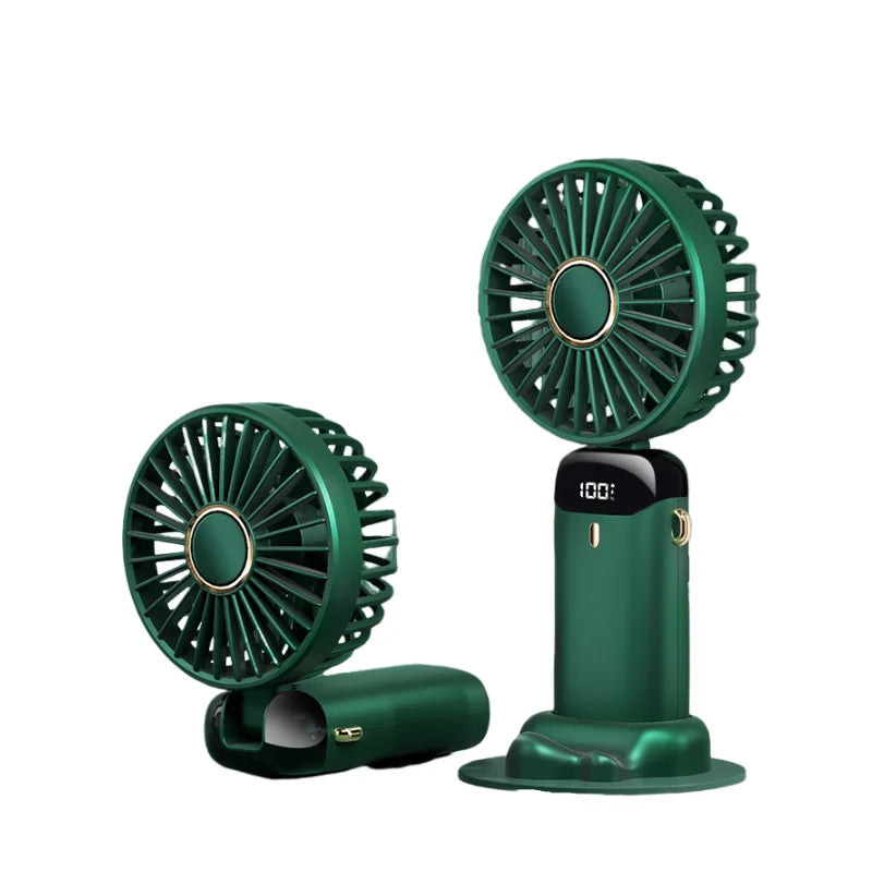 5 Speed Adjustable Intelligent Digital Display USB Folding Neck Hanging Fan Portable Charging Model Portable Cooling Device Good Vibrations