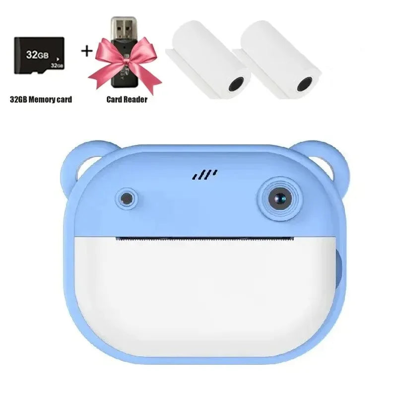 Children Digital Camera Instant Print for Kids Thermal Print Camera Instant Photo Printing Camera Video Toys+32G Memory Card Good Vibrations