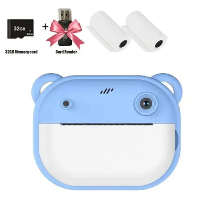 Children Digital Camera Instant Print for Kids Thermal Print Camera Instant Photo Printing Camera Video Toys+32G Memory Card Good Vibrations