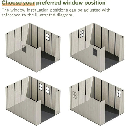 Customizable 8 X 10 FT Resin Outdoor Storage Shed With Floor, Plastic Shed With Window And Lockable Door For Garden, Backyard, T Good Vibrations