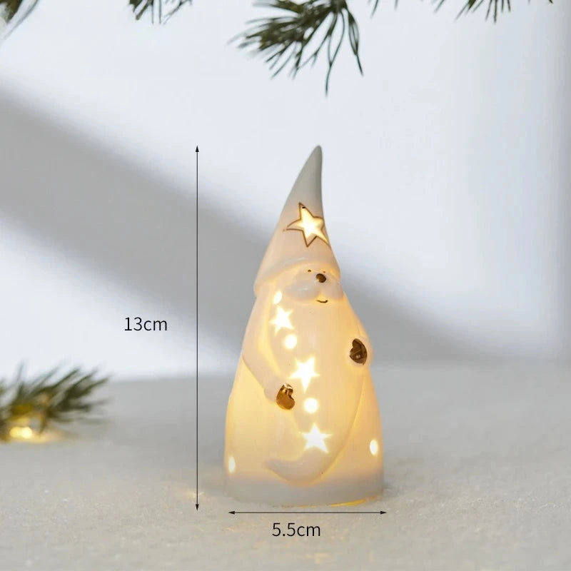 Christmas Ceramic Light Up Tree House Desktop Ornament Holiday Home Decor Tabletop Decoration Christmas Perfect Gift Idea Good Vibrations