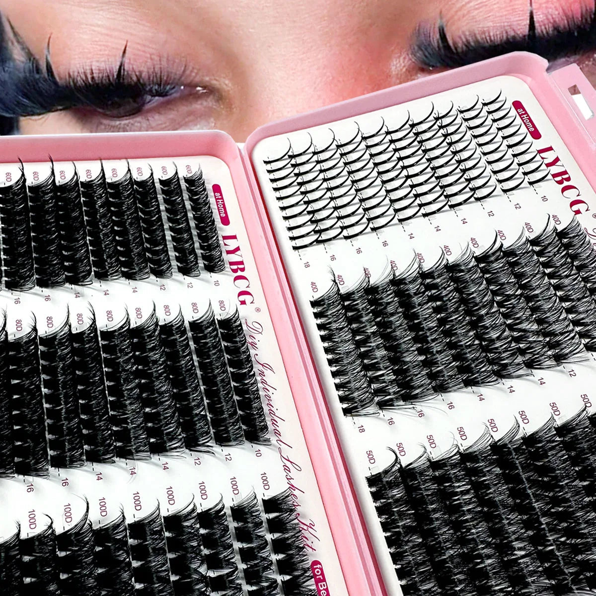 Spikes Lash Individuals Volume Eyelash Clusters D-Curly Lash Clusters Kit 10-20MM DIY Eyelash Extensions,6 Styles Lash Clusters Good Vibrations