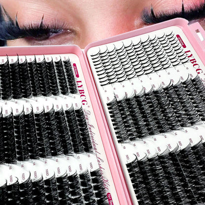 Spikes Lash Individuals Volume Eyelash Clusters D-Curly Lash Clusters Kit 10-20MM DIY Eyelash Extensions,6 Styles Lash Clusters Good Vibrations