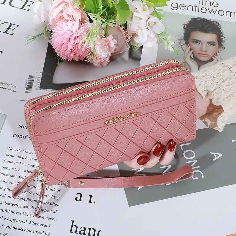 Long Women's Wallet Female Purses Tassel Coin Purse Card Holder Wallets Double Zipper Pu Leather Clutch Luxury Money Phone Bag Good Vibrations
