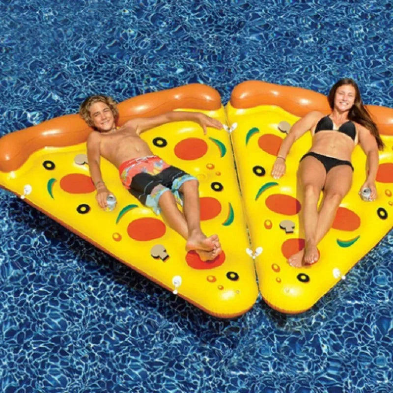 Inflatable pizza float, summer adult water recliner float, colorful entertainment float bed, pool mounted swimming float  i Good Vibrations
