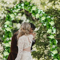 Artificial White Flower Garlands, Rose Vines, Fall Decor, Faux Floral, Wall Hanging Plants, Wedding, Home Party, 5 Pack, 37.5 ft Good Vibrations