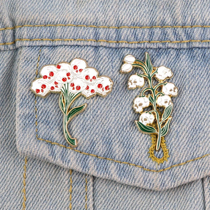 Halloween Accessories Skulls Enamel Pin Cool Metal Badges Lapel Pins for Backpack Men Brooch for Clothes Fashion Jewelry Good Vibrations