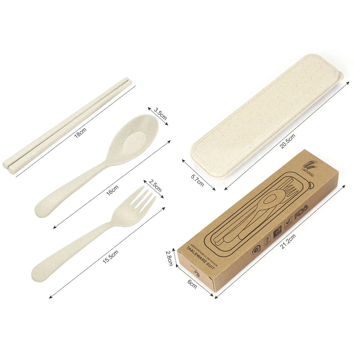 Fork Spoon Chopsticks Bowls Cup Dish Dinnerware Set High Grade Wheat Straw Tableware Children's Unbreakable Dishes Camping Set Good Vibrations